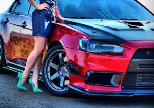 Отличная погода, Lancer Evolution и шикарная блондинка
